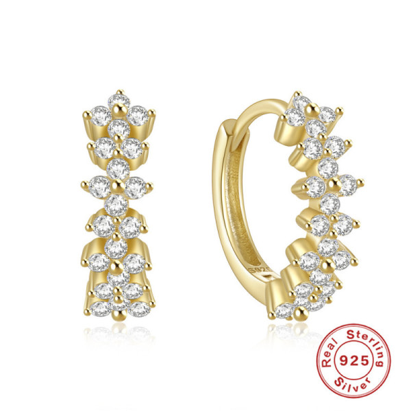 Gold-Tone Cubic Zirconia Huggie Earrings