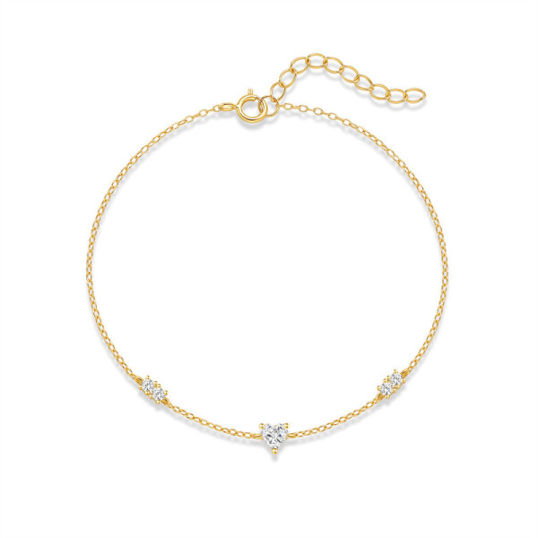 Gold-Plated Minimalist Crystal Chain Bracelet