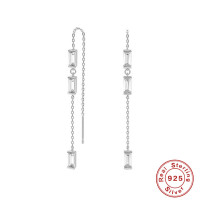 925 Silver Geometric Threader Earrings