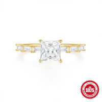 Gold-Tone Cubic Zirconia Solitaire Ring