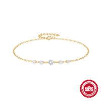 Gold-Tone Cubic Zirconia Station Bracelet