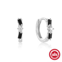 925 Silver Huggie Earrings with Mixed Stones