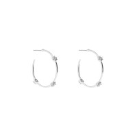 925 Silver Cubic Zirconia Hoop Earrings