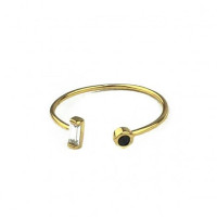 Gold Open Cuff with Mixed Stones