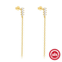 Gold-Tone Cubic Zirconia Threader Earrings
