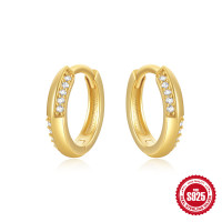 Gold-Plated Pavé Huggie Earrings