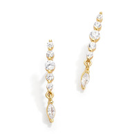Gold-Plated Crystal Drop Earrings