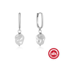 925 Silver Baroque Pearl Drop Earrings