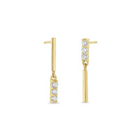 Gold Cubic Zirconia Dangle Earrings