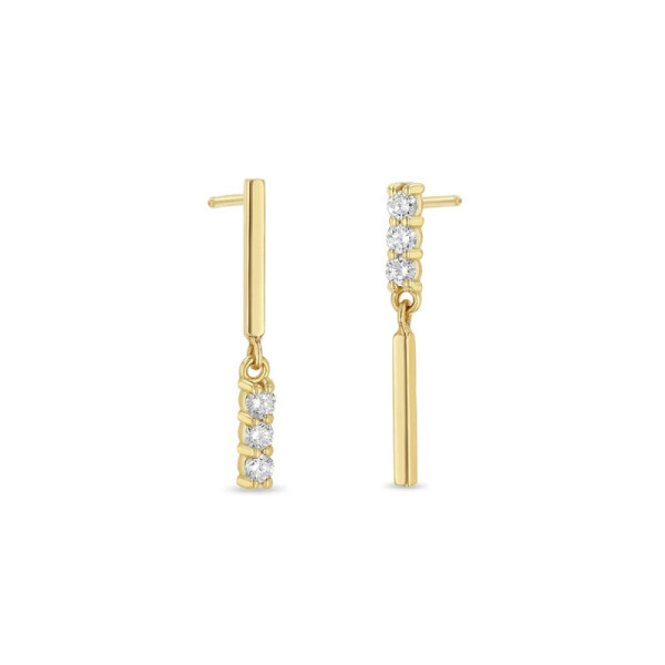 Gold Cubic Zirconia Dangle Earrings