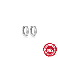 925 Silver Cubic Zirconia Huggie Earrings