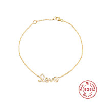Gold-Tone 'Love' Pavé Chain Bracelet