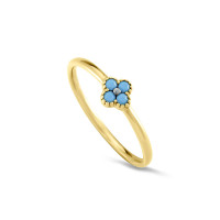 Gold Floral Turquoise Band Ring