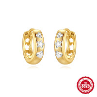 Gold-Tone Star Motif Huggie Earrings