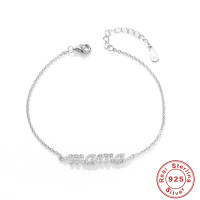 925 Silver Pavé 'Mama' Name Bracelet