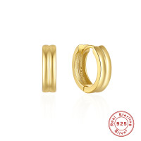 Gold-Tone High-Polish Huggie Earrings