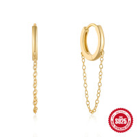 Gold-Plated Chain Link Huggie Earrings
