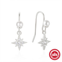 Sterling Silver Star Dangle Earrings