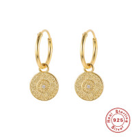 Gold-Plated Geometric Dangle Hoop Earrings