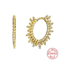 Gold Beaded Small Hoop Earrings