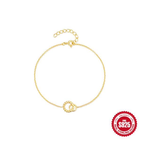 Gold-Plated Geometric Chain Bracelet