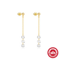 Gold-Tone Cubic Zirconia Dangle Earrings
