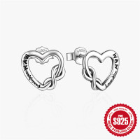 Sterling Silver Heart Stud Earrings