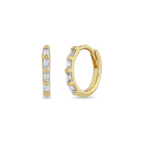 Gold-Plated Cubic Zirconia Huggie Earrings