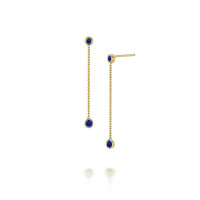 925 Silver Blue Stone Threader Earrings