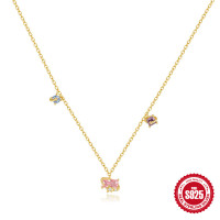 Gold-Tone Multicolor Station Necklace