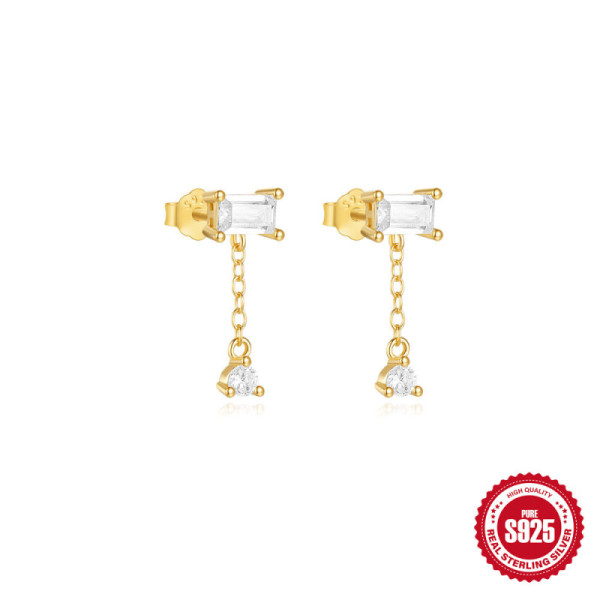 Gold-Tone Cubic Zirconia Dangle Earrings