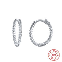 Twisted Sterling Silver Small Hoop Earrings
