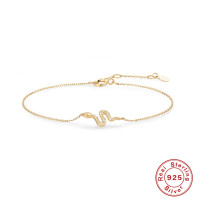 Gold-Plated Snake Motif Chain Bracelet