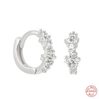 925 Silver Cubic Zirconia Huggie Earrings