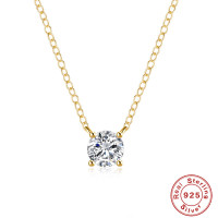 925 Silver Gold-Plated Cubic Zirconia Necklace