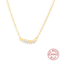 Gold-Tone Cubic Zirconia Pendant Necklace