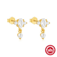Gold-Tone Cubic Zirconia Stud Earrings