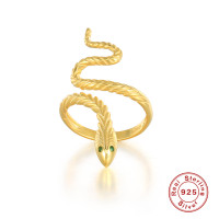 Gold-Finished Snake Motif Statement Ring