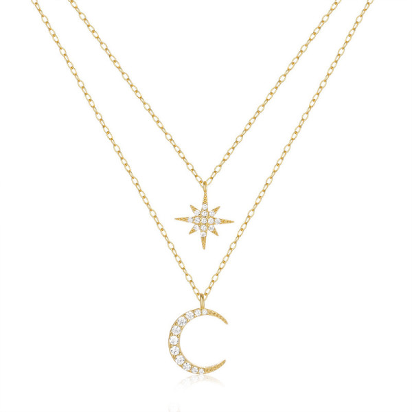 Gold-Plated Celestial Layered Necklace