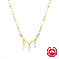 Gold-Plated Cubic Zirconia Chain Necklace