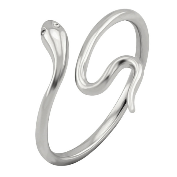 925 Silver Snake Motif Open Band Ring