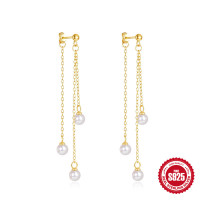 Gold-Plated Pearl Drop Earrings