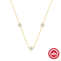 Gold-Tone Cubic Zirconia Station Necklace