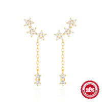 Gold-Tone Celestial Dangle Earrings