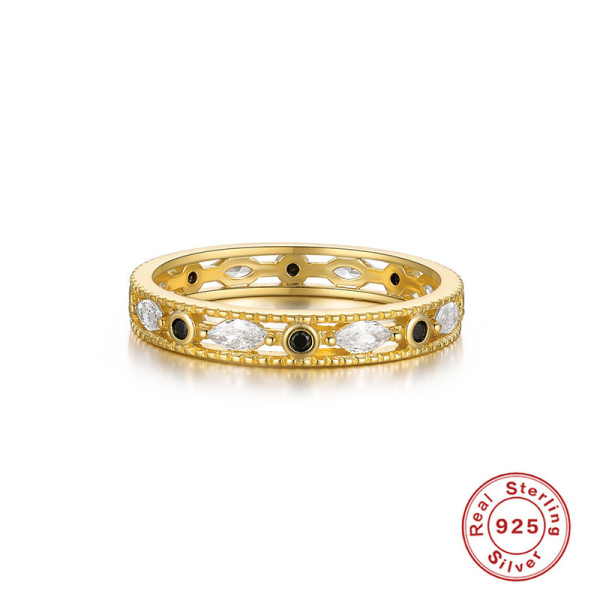Gold-Plated Stackable Mixed Gemstone Ring
