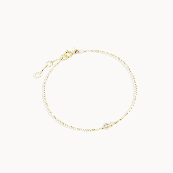 Gold-Tone Delicate Chain Bracelet with Cubic Zirconia