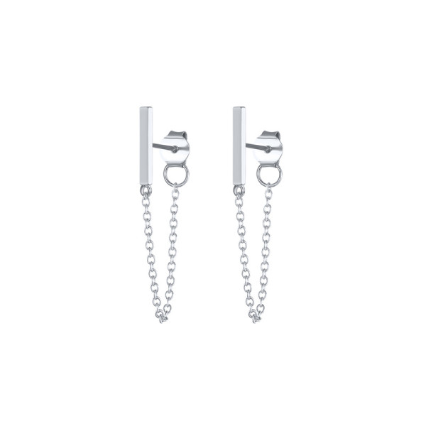 925 Silver Minimalist Chain Earrings