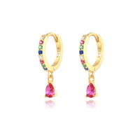 Gold-Plated Multicolor Dangle Earrings