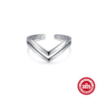 Sterling Silver V-Shape Open Band Ring