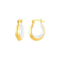 Two-Tone Gold and Silver Medium Hoop Earrings